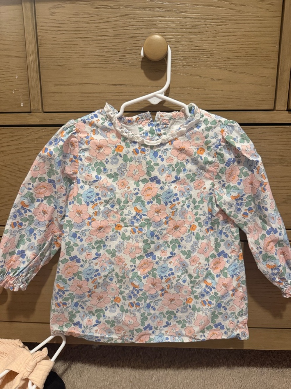 Girls' Floral Long-Sleeve Top - Pastel Multi